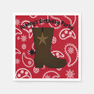 Custom Red Bandana Cowboy Boot Serviette