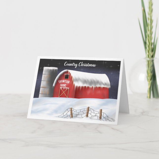 Custom Red Barn Farm Thema Weihnachten (Vorderseite)