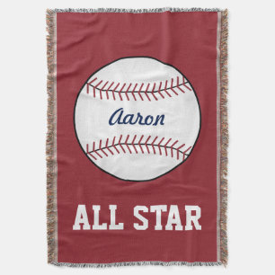 Custom Red Baseball Kids Throw Blanket Geschenk Decke