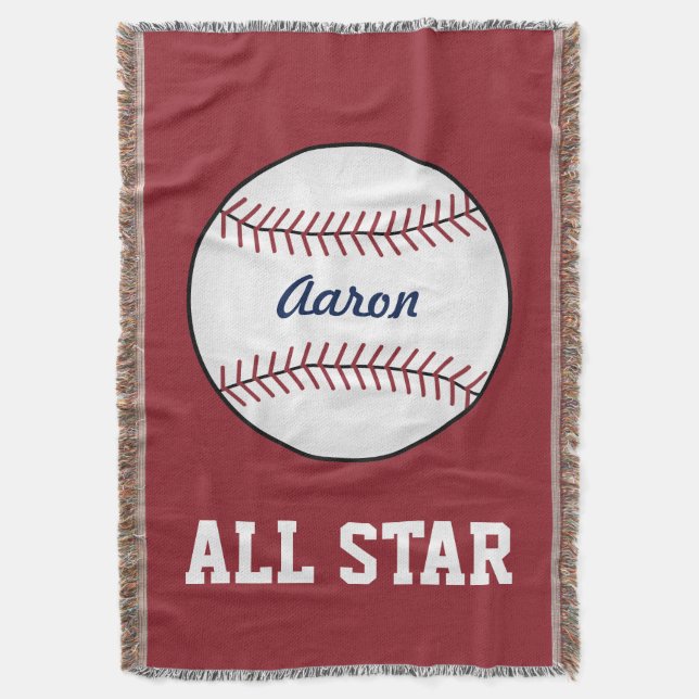 Custom Red Baseball Kids Throw Blanket Geschenk Decke (Vorderseite Vertikal)