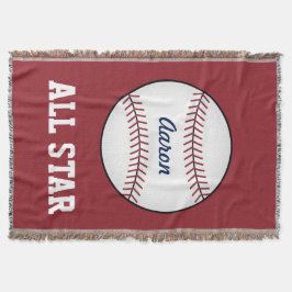 Custom Red Baseball Kids Throw Blanket Geschenk Decke