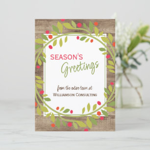 Custom Red Berries Green Holly Botanical Foliage Feiertagskarte