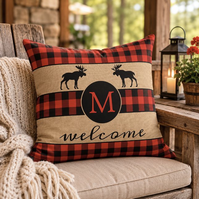 Custom Red Black Buffalo Karo Kariertes Muster Kissen (Von Creator hochgeladen)