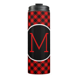 Custom Red Black Buffalo Karo Kariertes Muster Thermosbecher