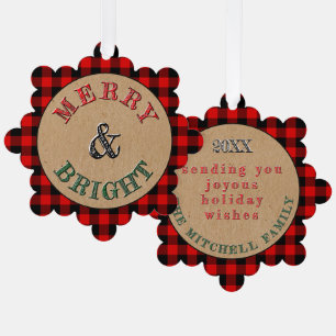 Custom Red Black Buffalo Lumberjack Kariertes Must Ornament Karte