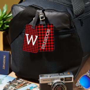 Custom Red Black Buffalo Lumberjack Muster Gepäckanhänger