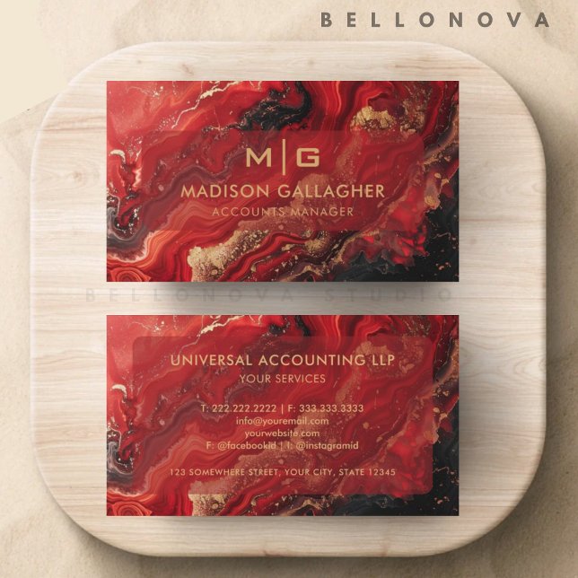 Custom Red Black Gold Space Cosmos Beruflich Visitenkarte (Custom Red Black Gold Space Cosmos Professional Business Card)