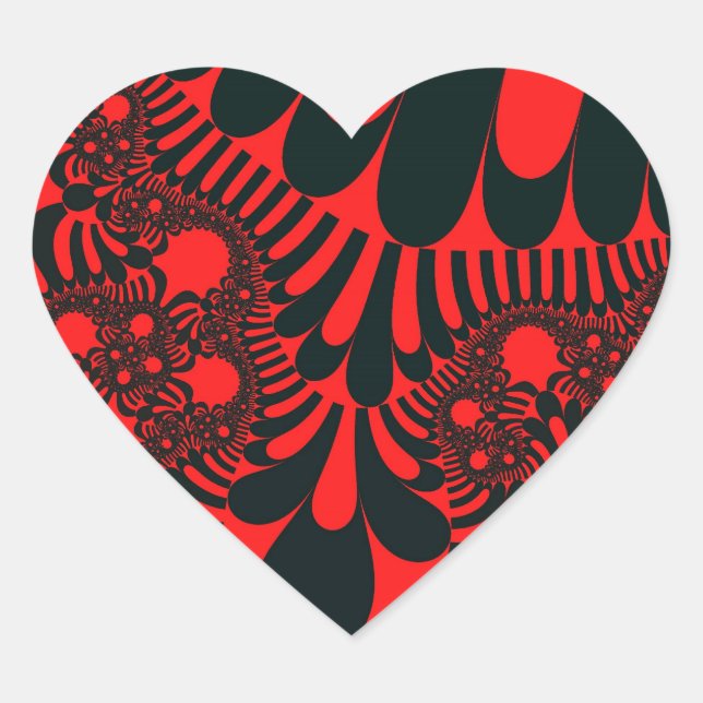 Custom Red Black Mod Heart Stickers (Vorderseite)