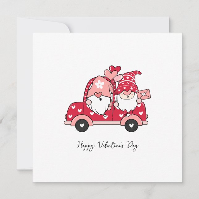 Custom Red Black Modern Happy Valentine's Day Einladung (Vorderseite)