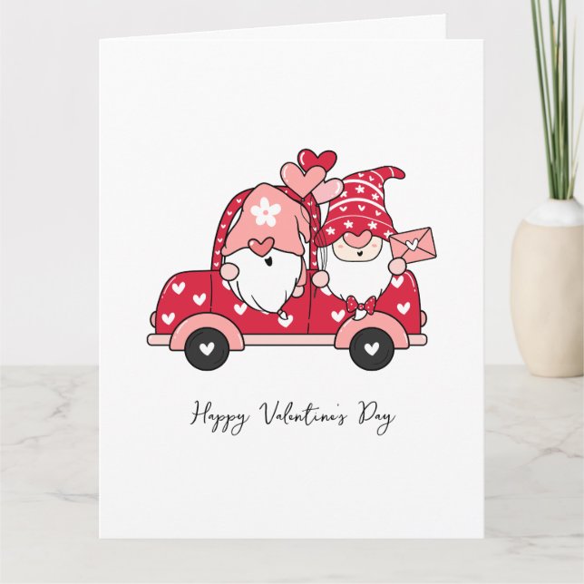 Custom Red Black Modern Happy Valentine's Day Karte (Vorderseite)