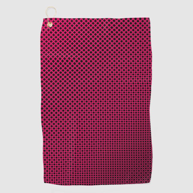 Custom Red Black Personalisiert Golfer Golfhandtuch (Vorderseite)