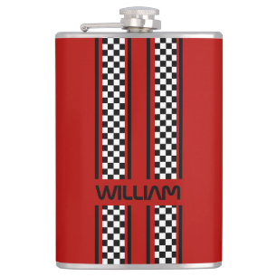 Custom Red & Black Race Sport Strip Flachmann