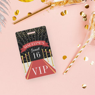 Custom Red Carpet VIP Pass 16 . Geburtstag Ausweis