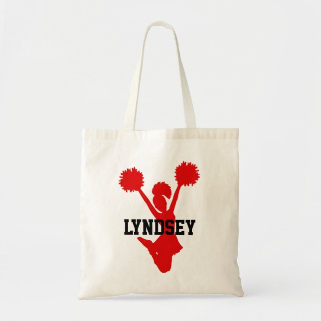 Custom Red Cheerleader Tote Bag Tragetasche (Vorne)