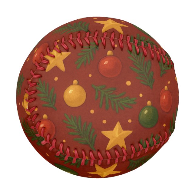Custom Red Christmas - festes Weihnachtsgeschenk Baseball (Rückseite Rechts)
