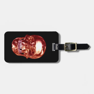 Custom Red Chrome Skull Luggage Tag Gepäckanhänger