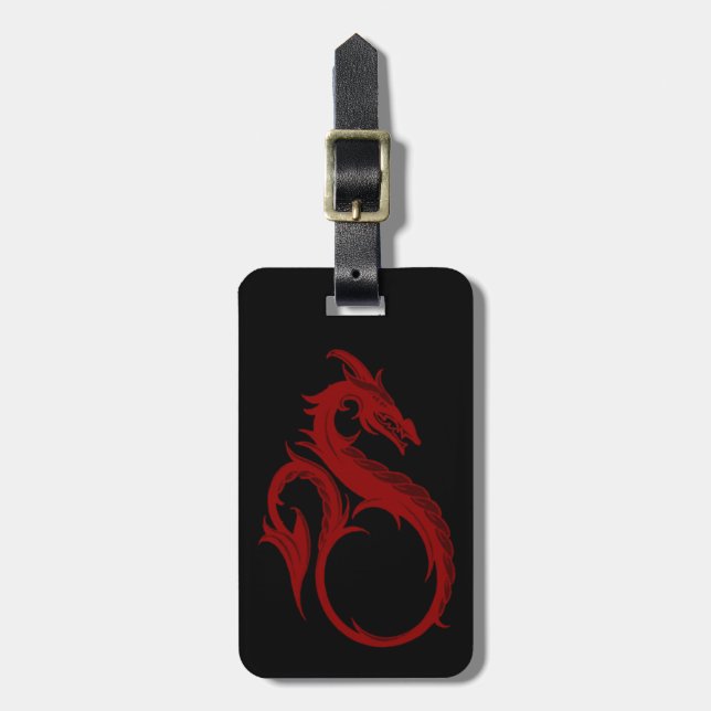 Custom Red Dragon Apalala Gepäcktag Gepäckanhänger (Vorderseite vertikal)