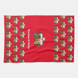 Custom Red DREI BIERS Geschirrtuch