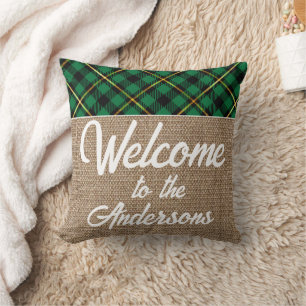 Custom Red Gold Buffalo Karo Tartan Muster Kissen