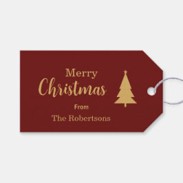 Custom Red & Gold Frohe Weihnachten Geschenkanhänger