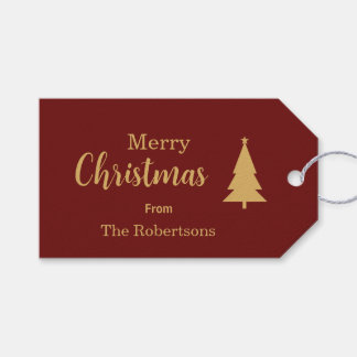 Custom Red & Gold Frohe Weihnachten Geschenkanhänger