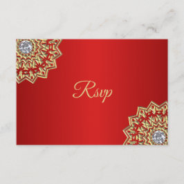 Custom RED Gold Indian Mandala UAWG Wedding Einladung