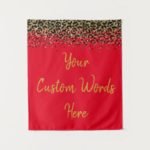 Custom Red Gold.Leopard Birthday Party Foto Stand Wandteppich