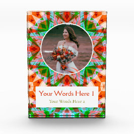 Custom Red Green Christmas Star Wedding Newlyweds Fotoblock