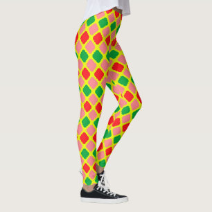 Custom Red Green Diamond WeihnachtsLeggings Leggings