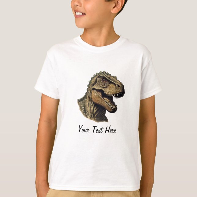 Custom Red Green Dinosaur T-Rex Tyrannosaurus T-Shirt (Vorderseite)