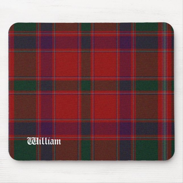 Custom Red & Green Stewart Tartan Kariert Mousepad (Vorne)