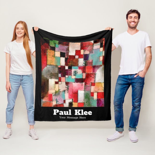 Custom Red Green Violet Yellow Rhythm Paul Klee Fleecedecke (Beispiel)