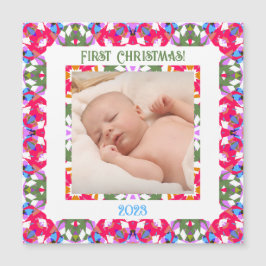 Custom Red Jolly Festive Christmas Foto Geschenkka Magnetkarte