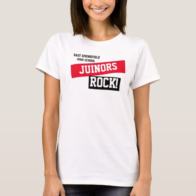 Custom Red Juniors High School T - Shirt (Vorderseite)