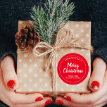 Custom Red Merry Weihnachtskleber Runder Aufkleber<br><div class="desc">Custom Red Merry Weihnachtskleber</div>