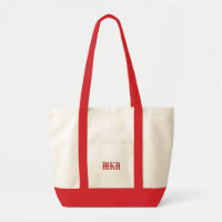 Custom Red Mit Monogramm Totbeutel