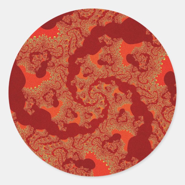 Custom Red Orange Swirl Large Round Stickers (Vorderseite)