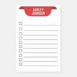 Custom Red Ribbon Name Tag Post-it Klebezettel