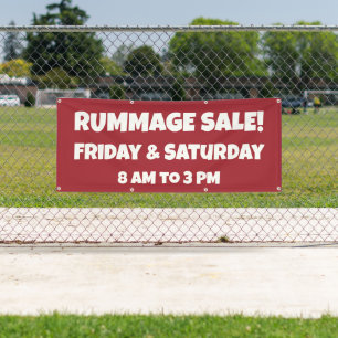 Custom Red Rummage Sale Banner