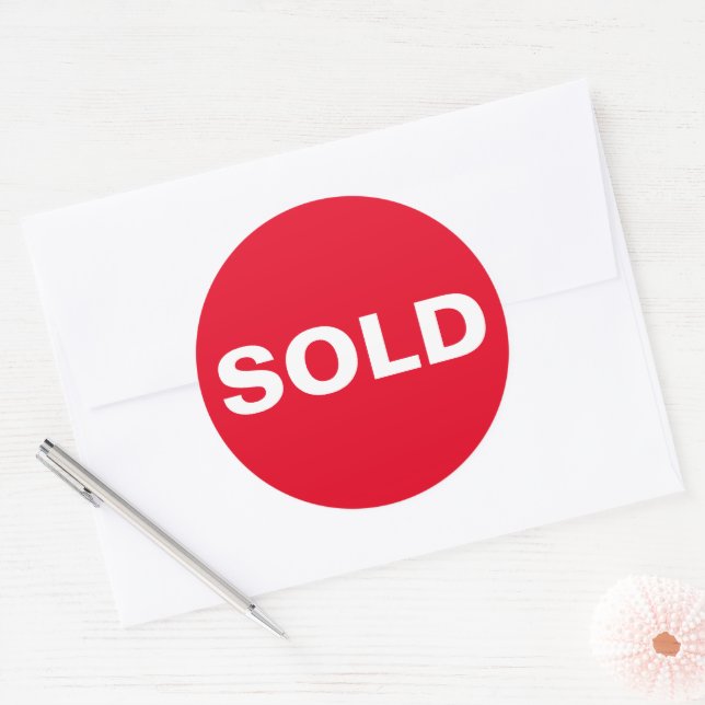 Custom Red Sold Aufkleber (Umschlag)