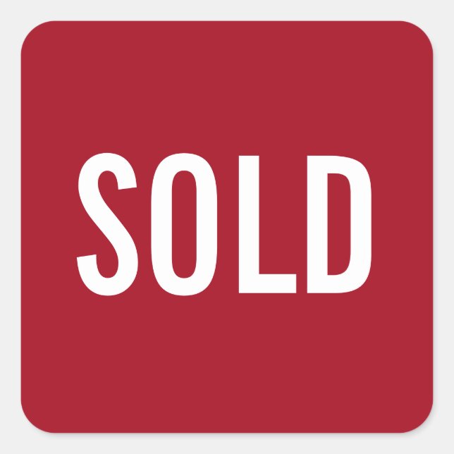 Custom Red Sold Aufkleber (Vorderseite)
