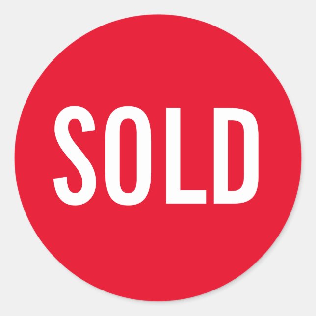 Custom Red Sold Aufkleber (Vorderseite)