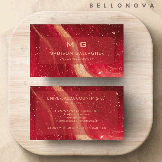 Custom Red Space Cosmo Gradient Beruflich Visitenkarte (Custom Red Space Cosmo Gradient Professional Business Card)