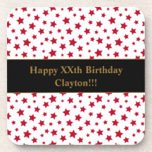 Custom Red Stars mit Message Birthday Party