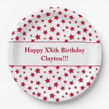 Custom Red Stars mit Message Birthday Party
