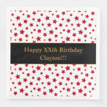 Custom Red Stars mit Message Birthday Party