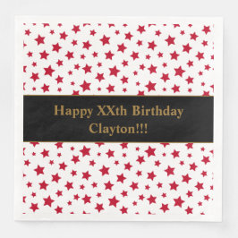 Custom Red Stars mit Message Birthday Party Serviette