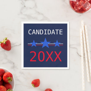 Custom Red Stripes and Blue Stars 202 Wahlen Serviette