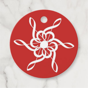 Custom Red Treble Clef Snowflake Musical Circle Geschenkanhänger