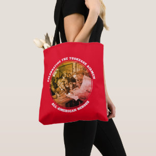 Custom Red TUSKEGEE AIRMEN Tote Bag